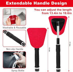 Windshield Cleaner Tool, 17Pcs Red Car Interior Cleaning Kit, Car Detailing Kit Interior Cleaner, Car Detailing Brushes, Car Cleaning Gel, Inside Cleaning Supplies Accessories for Women Girls