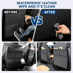 2 Pack kick mats back seat protector, backseat car organizer protectors for back of front seats, 30"X17" Car Seat Protectors for Under Child Seats, Waterproof Back Seat Cover with 3 Large Pocket