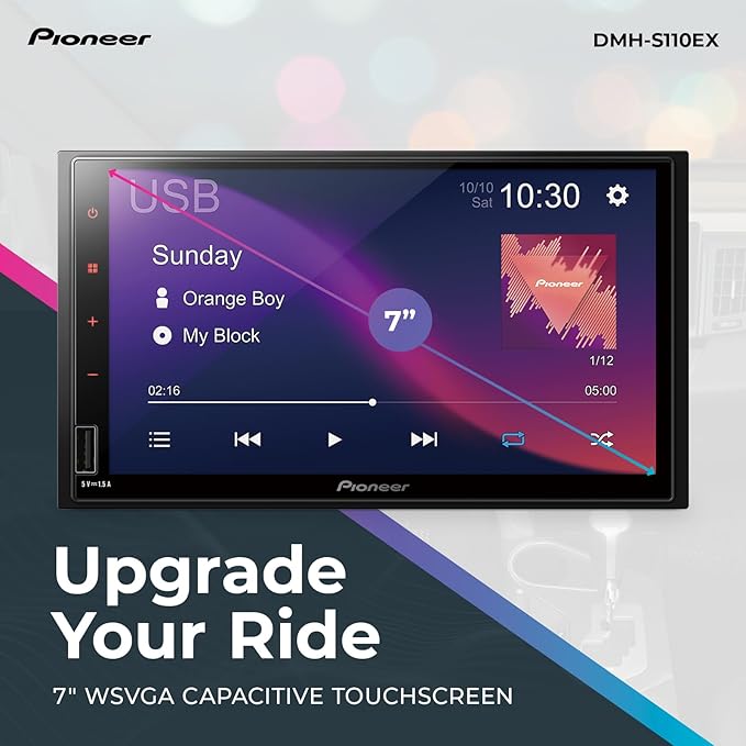 DMH-S110EX 7" Double-Din Digital Multimedia Receiver - Built in Bluetooth, Smartphone Integration, Touchscreen, Rear Camera Input
