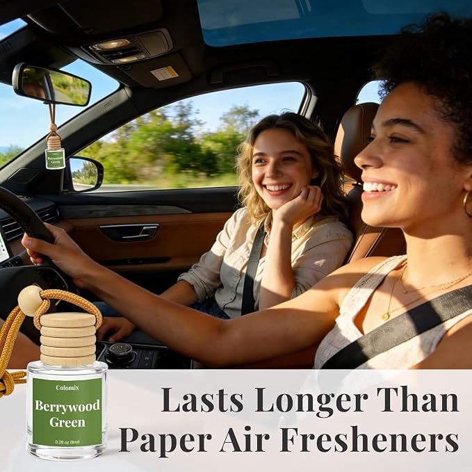 Car Air Fresheners, Hanging Car Odor Eliminator-Berrywood Green | Natural Car Odor Eliminator, Compact & IFRA Approved