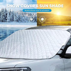 Car Front Windscreen Cover for Dodge RAM 1500 2019-2024 2025, Windshield Snow Cover Protector Heavy Duty Ultra Thick Snow Ice Frost Sun UV Dust Water Resistant