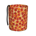 Car Garbage Bag Pizza Pepperoni Mini Car Trash Bin Portable Collapsible Waterproof Rubbish Bag for Car Accessories Back Front Seat Cup Holder