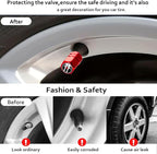4Pack Funny Tire Valve Caps Universal Tire Air Cap Valves Stem Covers | Aluminum Alloy Rust-Proof Valve Stem Caps, for Auto SUV Truck Motorcycle Bicycle, Funny Gifts for Women Men Drivers