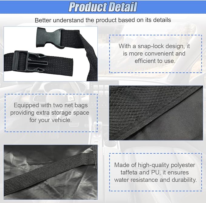 2PCS Kick Mat Back Seat Protector, Waterproof Car Backseat Cover for Kids with 2 Storage Mesh Pockets, Universal Vehicle Seat Back Organizer Protect from Dirt and Mud