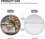 American Flag Bass Fishing Steering Wheel Cover Sun Shade Auto Interior Protector Car Steering Wheel Cover,Heat Reflector Fit Most Jumbo Standard Car