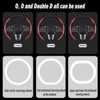 2Pc Carbon Fiber Steering Wheel Cover Universal Fit 99% Cars | Non-slip soft grip, easy to wipe clean, quick to install, perfect for daily commutes and road trips, Red