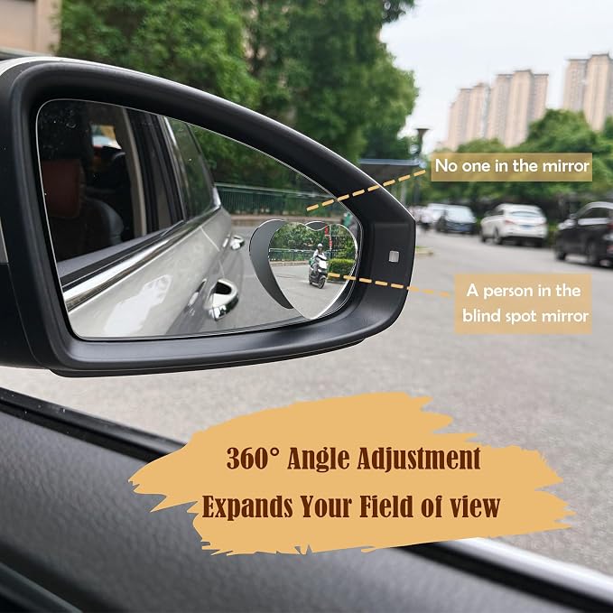 Blind Spot Mirror 2 Pack Cute Car Accessories for Women Heart Shaped Valentines Gifts for Girlfriend Car Essentials Side Blindspot Mirrors Wide Angle Mirrors Adjustabe Convex Rear View Mirror