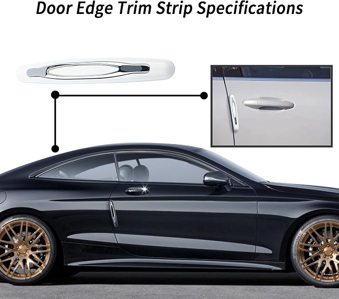 4PCS Car Door Edge Guards,Anti-Scratch Car Door Protector Trim Strip with Self Adhesive for Car Decor,Universal Exterior Car Accessories Door Guards for Cars Trucks SUVs (White)
