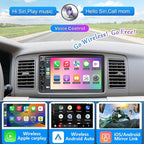 7 Inch Double Din Car Stereo for Wireless Carplay & Android Auto, Car Audio with 1024 * 600 HD Touch Screen ， Mirror Link, Bluetooth5.2,2USB/AUX/TF,AM/FM Radio