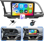 [2+64G] Android 15 Car Radio Stereo for Hyundai Elantra 2016-2018, 9 Inch Touch Screen IPS Car Radio with Wireless Carplay&Android Auto,GPS,WiFi,Bluetooth,FM/RDS,SWC, AUX-in,EQ,WiFi+Free Backup Camera