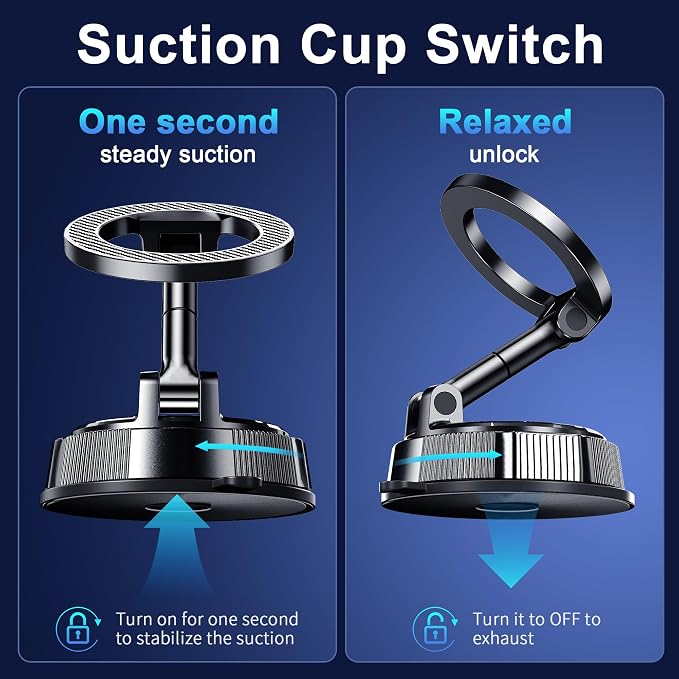 for MagSafe Car Phone Holder Mount Phone Mount for Car Windshield Dashboard Air Vent Universal Hands Free Automobile Cell Phone Holder Fit for iPhone Smartphone Camera Mounts