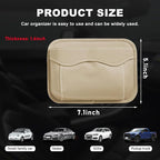 Car Seat Side Pocket Organizer, PU Leather Cell Phone Sunglasses Storage Pocket, Mini Seat Gap Filler Pouch for Auto Seat Door Window Console, Interior Car Accessories (Beige)