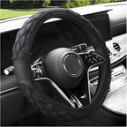 Car Steering Wheel Cover, 15 Inches Non-Slip Leather Steering Wheel Protector, Universal Soft Cover Mats for Car Truck SUV, Interior Car Accessories (Black)