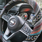 Boho Steering Wheel Cover for Women Men Baja Blanket Enthic Car Steering Wheel Cover Ethnic Car SUV Wheel Protector, Breathable, Anti-Slip, Odorless, Universal Fit 14.5-15 Inch
