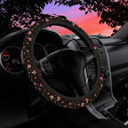 Vintage Mushroom Steering Wheel Cover for Women Men Neoprene Breathable Botanical Floral Wheel Cover Protector Anti-Slip Car Accessories Universal 15 Inch Fit for Cars Trucks Vehicles