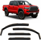 Voron Glass in-Channel Extra Durable Rain Guards for Toyota Tacoma 2016-2023 Double Cab, Window Deflectors, Vent Window Visors, 4 Pieces - 200839