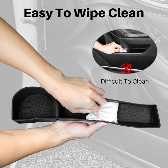 Car Door Side Storage Tray for Subaru Forester 2019–2024, Silicone Door Pocket Liner Insert Organizer, Anti-Slip Door Side Storage Box Protector Set of 4