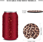 4 Pack Car Coasters, 2.75inch Leopard Print Cup Holder Coasters for Car, Neoprene Cup Pad Mat Coaster for Cup Holders for Women