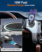 PZK Car Phone Mount for Toyota Tundra 2014-2021 Accessories Custom Air Vent | Magnetic Car Phone Holder with 15W Fast Wireless Charger Hands Free 360° Rotation Fixed Clip Magsafe Cell Phone Cradles