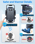 HTU Car Phone Holder【2026 Upgraded 100+LBS Suction & Safety Cert】 Cell Phone Car Mount for Truck Heavy Duty Phone Holder for Dashboard/Windshield/Vent for iPhone 17 16 Pro Max, Jet Black
