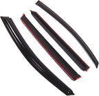 WD2-845B Dark Smoke 4 Pcs Set Window Visor (Outside Mount) Deflector Rain Guard Compatible with 2017-2018 Subaru Legacy Hatchback