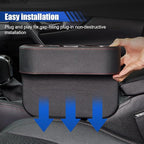 Car Cup Holder, PU Leather Cover Auto Front Seat Organizer, Black | Multifunctional Cup Drink Holder, Gap Filler Coin Bucket Storage Box, Console Side Pocket, Cell Mobile Phone Holder