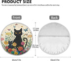 Black Cat Steering Wheel Sun Shade Cover 17 inch Anti-Heat Steering Wheel Cover for Blocking Sun & Heat,Cute Car Steering Wheel Accessories for Women Universal Fit for Most Cars SUV Trucks