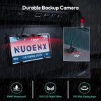Nuoenx Backup Camera for RV, Split Screen 5 Inch HD Monitor W/Wireless License Plate Backup Camera & Wireless Rear View Camera, IR Night Vision Waterproof For Trailer, 5th Wheel