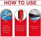 LOYOTICE 2Pc Automotive Oil Film Cleaning Brush, Windshield Cleaner for Car Windows & Glass, Glass Oil Film Remover for Car, Clear Vision Glass Cleaner, Anti-Rain & Anti-Fog Coating, Improves Clarity