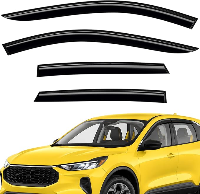 Extra Durable Window Deflectors Tape-On Window Visors Rain Guards Fit for Ford Escape 2020-2026, Sun Visors, Wind Vent for Shades, Exterior Car Accessories - 4pcs. AG0174