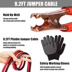 Car Roadside Emergency Kit, Portable Auto Air Compressor Tire Inflator, Jumper Cable, Car Emergency Kits for Teenagers, Black