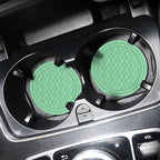 Mandark 4PCS Car Cup Holder Coasters, 2.75 Inch Non-Slip Insert Water Bottle Holder Pads, Dustproof Automotive Interior Accessories Mat, Universal for Vehicles, Trucks, RVs and More (Light Green)