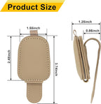 Magnetic Leather Sunglasses Holder for Car, 2 Packs (Beige) | Magnetic Car Visor Accessories