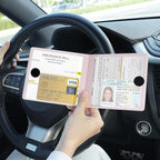 Car Registration and Insurance Card Holder, Vehicle Glove Box Car Organizer, Interior Car Accessories for Documents, Cards, License - 2 Pack