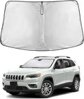 Windshield Sunshade Compatible for Jeep Cherokee SUV (Not for Jeep Grand Cherokee) 2014-2021 2022 2023, 2026, Sun Visor for Front Window Sun Shade Cover, UV Heat Protector, Car Accessories
