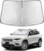Windshield Sunshade Compatible for Jeep Cherokee SUV (Not for Jeep Grand Cherokee) 2014-2021 2022 2023, 2026, Sun Visor for Front Window Sun Shade Cover, UV Heat Protector, Car Accessories