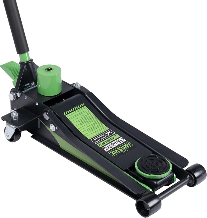 Heavy Duty 3-Ton (6600 lbs) Low Profile Steel Racing & Off-Road Hydraulic Car Floor Jack with Dual Piston Quick Lift Pump, Foot Pedal, Extension Adapter for Cars, SUVs & Trucks Repair