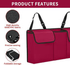 Car Trunk Organizer, Backseat Hanging Large Storage with Adjustable Straps,Waterproof PVC Collapsible Cargo Bag, Car Interior Accessories for Auto SUV MPV (Red)