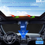 Sunshade for Jeep Compass 2017-2024 2025 Windshield Sun Shade, Custom fit Compass Front Windows Shade Cover Foldable Shield 240T Silver Sun Visor Blocks UV Rays Keep Car Cooler Accessories