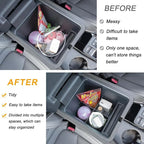 2-Piece Center Console Organizer & Armrest Divider Set for 2023-2026 Honda Pilot, 2024-2026 Honda Passport/Ridgeline, Custom Fit Durable ABS Plastic Storage Tray