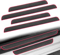 4PCS Car Door Sill Protector, Anti-Scratch & Waterproof Auto Door Edge Step Threshold Protection, Car SUV Automobile Universal Rubber Scratch Resistant Exterior Accessories (Black/Red)