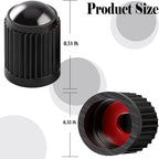 50PCS Tire Valve Stem Caps, Corrosion Resistant, with O Rubber Ring, Airtight Seal Heavy Duty Dustproof Tire Valve Stem Covers for Cars, SUV, Trucks, Bikes, Motorcycles, Bicycles(Black)