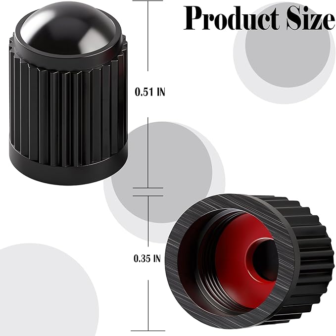 15PCS Plastic Tire Valve Stem Caps, Corrosion Resistant, with O Rubber Ring, Airtight Seal Heavy Duty Dustproof Tire Valve Stem Covers for Cars, SUV, Trucks, Bikes, Motorcycles, Bicycles(Black)