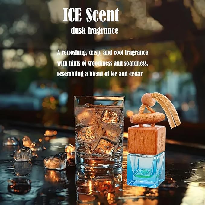 ikeda fragrance Car Air Fresheners 8ml Automotive Scents | 45-Days Long-Lasting Keep Fragrance | Automobile Hanging Diffuser Bottles | Remove Auto Odor Fresh Air for Men Home Deodorizer (Dusk)
