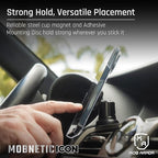 MobNetic Icon Car Phone Mount, Magnetic Phone Holder for Car w/ 90lb Pull Force, 90º Tilt & 360º Rotation, Aluminum Build, Compatibility for iPhone & Android (Alpine White)