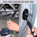 Tire Pressure Gauge Heavy Duty Dual Head Truck Tire Gauge | Solid Brass Body Black Painting, Aluminum Slide, with Hook, Range 10-150psi for Bike Car SUV Vehicle Tester 2PCS
