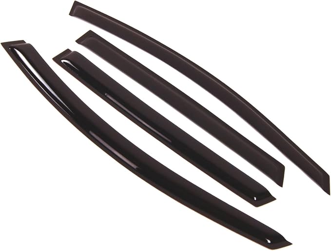 WD2-010 Dark Smoke 4 Pcs Set Window Visor (Outside Mount) Deflector Rain Guard Compatible with 2008-2017 Buick Enclave