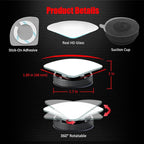 Suction Cup Blind Spot Mirror, HD Glass Frameless Removable Convex Wide Angle Rear View Mirror (Fan Shape, Pack of 2)