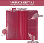 2Pack Car Registration and Insurance Holder,Car Document Holder for Cards License with Magnetic Shut,Vehicle Glove Box Car Organizer for Documents, Cards, License(Rose red)
