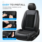 Coverado 12V-24V Ventilated Cooling Car Seat Cover Front Seat, Upgraded 3 Adjustable Wind Speeds Long Lasting Coolness Summer Driving Seat Cushion Universal Fit for Car SUV Truck, Classic Black